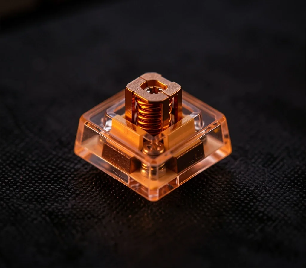 Interruptor mecánico de teclado con resorte de bronce visible