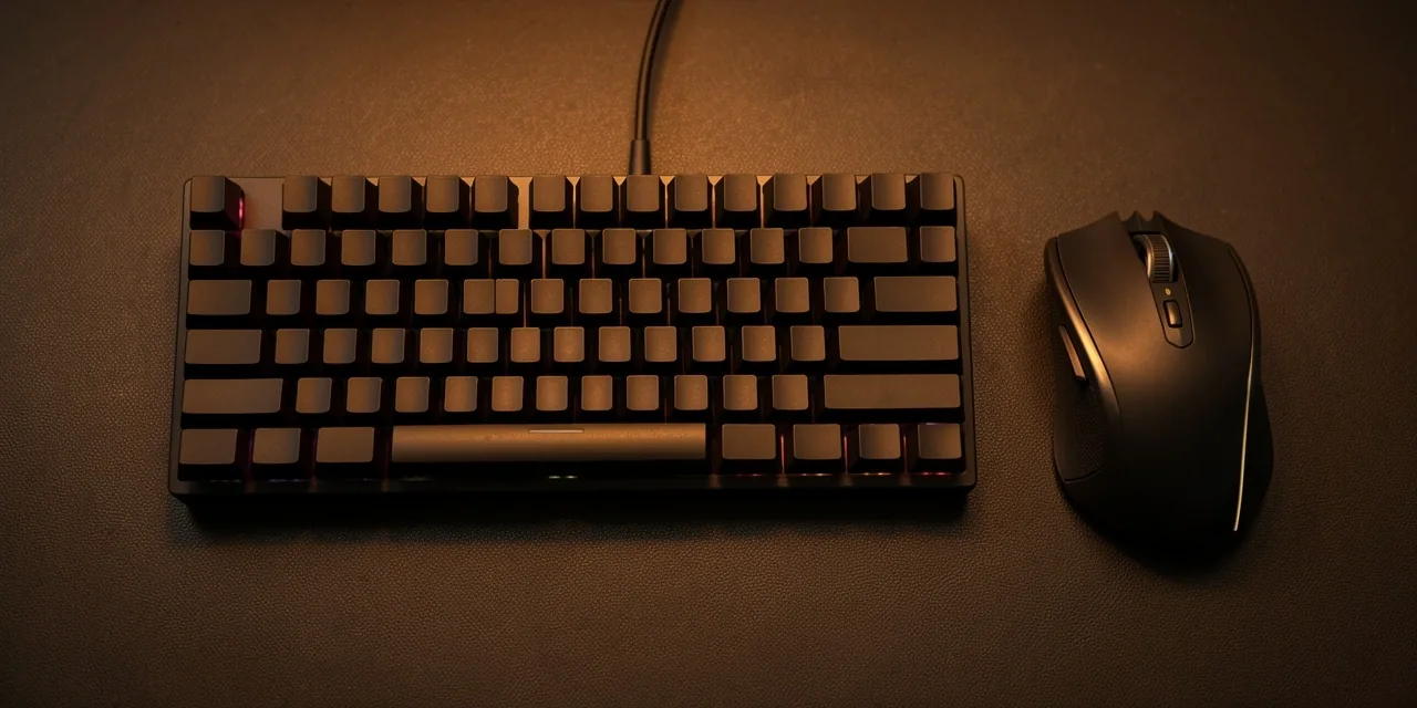 Teclado mecánico y ratón ergonómico de grado profesional en una estación Unvarion
